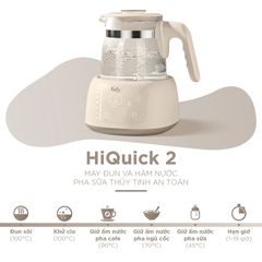 Máy Đun Nước Pha Sữa Fatzbaby HiQuick 2 - Bảng Điều Khiển Cảm Ứng, Dung Tích 1.3L, Chức Năng Hẹn Giờ, Giữ Ấm đến 48h