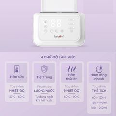 Máy Hâm Sữa Tiệt Trùng Beborn Duppio 1 DBW01TN - Hâm Sữa, Hâm Nóng Thức Ăn, Tiệt Trùng 2 Bình Tiện Lợi Cho Bé
