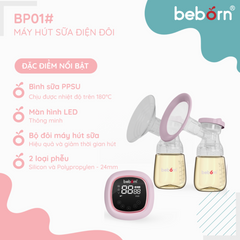 Máy Hút Sữa Điện Đôi Beborn BP01#ED - 3 Chế Độ, Bình PPSU Chịu Nhiệt, Dung Lượng Pin 2000mAh, Thời Gian Sử Dụng Lâu Dài