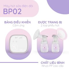 Máy Hút Sữa Điện Đôi Beborn BP02 - 3 Chế Độ, Pin 2500mAh, Độ Ồn Thấp, Thiết Kế Chống Chảy Ngược, Thời Gian Sử Dụng Đến 2 Giờ