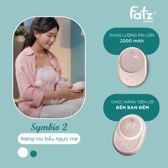Máy Hút Sữa Điện Đôi Fatzbaby Symbio 2 FB1142RH - 3 Chế Độ Hút Mát Xa, Hút Sữa, Hút Kiệt, 9 Lực Hút, Pin 2200mAh, Tiện Lợi Cho Mẹ