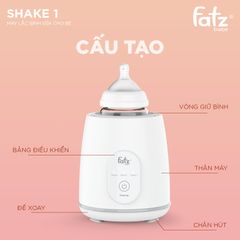 Máy Lắc Bình Sữa Điện Tử Fatzbaby Shake 1 FB3910HB - Lắc Sữa 360 Độ, Giữ Nguyên Dinh Dưỡng, Dễ Sử Dụng cho Bé