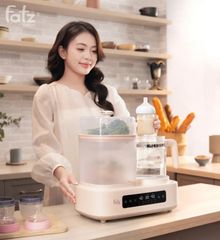 Máy hâm sữa Fatzbaby Multimax 12 FB9503KB - Đun nước, tiệt trùng, hấp thực ăn đa chức năng, 10 chế độ tiện lợi cho mẹ và bé