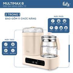 Máy Tiệt Trùng Sấy Khô Fatzbaby Multimax 8 FB9022BK - Đun và Hâm Nước Pha Sữa Đa Năng, Tiện Lợi Cho Mẹ Bỉm Sữa
