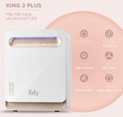 Máy Tiệt Trùng Sấy Khô UVC Fatzbaby King 2 Plus FB4725BT - Dung Tích 25L, Tiệt Trùng 18 Bình, Công Nghệ LED 2 Lớp, Tiện Ích Cho Mẹ Bỉm Sữa