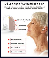 Máy Trợ Thính EN-T201A - Thiết Kế Siêu Nhẹ 4g, 3 Chế Độ Âm Thanh, Có Thể Sạc Lại, Tối Ưu Âm Thanh, Thoải Mái Khi Đeo