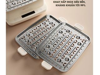 Nồi Hấp 3 Tầng Đa Năng Bear SB-NH12L 12L - Chế Độ Hấp Hải Sản, Thịt, Bánh Bao, Giữ Nhiệt Tự Động, Dễ Dàng Sử Dụng