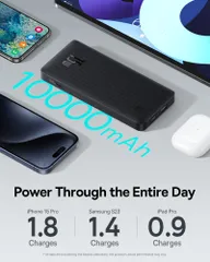 Pin Dự Phòng Baseus Airpow Lite 10000mAh 15W - Sạc Nhanh, Thiết Kế Nhỏ Gọn, Tích Hợp Cổng USB và Type-C, Đa Năng Cho Điện Thoại và Thiết Bị Khác