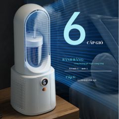 Quạt Tích Điện Phun Sương Không Cánh Melody MLD19 - Thiết Kế Sang Trọng, Đa Chức Năng, An Toàn Cho Trẻ Nhỏ và Thú Cưng