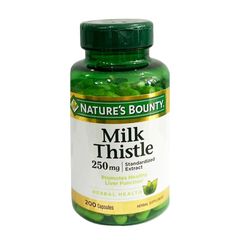 Viên uống hỗ trợ thải độc gan Nature’s Bounty Milk Thistle 250mg - Hộp 200 viên - Giải độc gan, phục hồi sức khỏe, hàng Mỹ