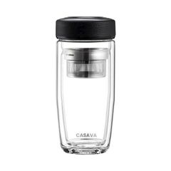 Bình Nước Thủy Tinh 350ml Casava Classic - Bình Giữ Nhiệt 2 Lớp Sang Trọng, Có Lõi Lọc Trà, Thích Hợp Mang Đi Làm, Du Lịch