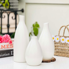 Bộ 3 Bình Hoa Gốm Sứ Bát Tràng Vintage - Trang Trí Nhà Cửa Đa Năng, Cắm Hoa Nghệ Thuật, Chất Liệu Cao Cấp