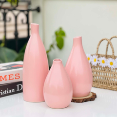 Bộ 3 Bình Hoa Gốm Sứ Bát Tràng Vintage - Trang Trí Nhà Cửa Đa Năng, Cắm Hoa Nghệ Thuật, Chất Liệu Cao Cấp