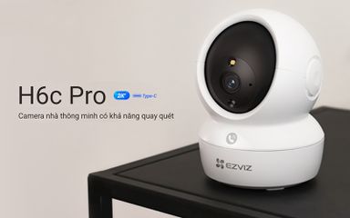 Camera Wifi 360 độ 4MP 2K+ Ezviz H6c Pro - Quay đêm thông minh, công nghệ phát hiện chuyển động, đàm thoại 2 chiều, an ninh gia đình hiệu quả.