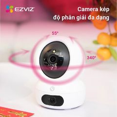 Camera Wifi Ezviz H7C 2 Mắt 360 Độ 8MP 2K+, Đàm Thoại 2 Chiều, Phát Hiện Chuyển Động, Chống Trộm, Tầm Nhìn Ban Đêm 15m