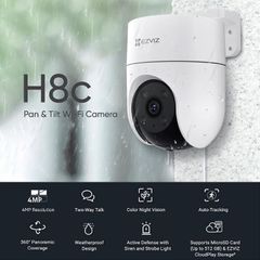 Camera Wifi ngoài trời Ezviz H8C 4MP 2K+ Quay Quét 360 Độ - Giám Sát Toàn Cảnh, Cảnh Báo Thông Minh, Kết Nối Ổn Định