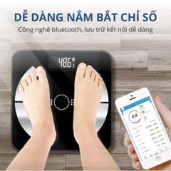 Cân điện tử Bluetooth Kachi MK223 - Phân tích chỉ số cơ thể, BMI, mỡ, nước, cơ nặng - Thiết kế hiện đại, dễ sử dụng, kết nối với smartphone