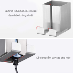 Kệ đựng máy cạo râu dán tường Inox 304 - Thiết kế sang trọng tiện lợi cho phòng tắm, tiết kiệm không gian, thương hiệu Hobby Home Decor MCR2