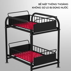 Kệ Ngăn Kéo Trượt 2 Tầng Đa Năng Để Bàn Nhà Bếp Nhật Bản - Thiết Kế Hiện Đại Cho Không Gian Gọn Gàng, Chịu Lực Tốt