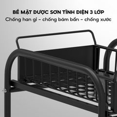 Kệ Ngăn Kéo Trượt 2 Tầng Đa Năng Để Bàn Nhà Bếp Nhật Bản - Thiết Kế Hiện Đại Cho Không Gian Gọn Gàng, Chịu Lực Tốt
