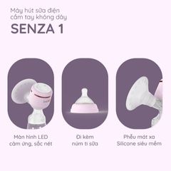 Máy Hút Sữa Cầm Tay Không Dây Senza 1 Beborn PBP01HB - Thiết Kế Gọn Nhẹ, Lực Hút Mạnh, Phễu Silicon Mềm Mại, Bảo Vệ Da