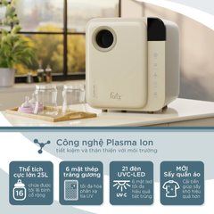 Máy Tiệt Trùng Bình Sữa Fatzbaby UVC-LED Plasmax 1 FB4725ZH - Công Nghệ Nano Plasma Ion, Khử Mùi và Tiệt Trùng Hiệu Quả 25L