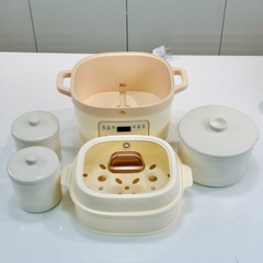 Nồi nấu chậm đa năng Bear SB-NNC16 1.6L - Thiết kế hiện đại, 6 chế độ nấu tiện lợi, giữ trọn dinh dưỡng cho món ăn thơm ngon