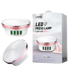 Sạc 4 cổng USB LDNIO A4406 với đèn ngủ, bộ sạc đa năng tiện lợi, dễ sử dụng và an toàn cho trẻ em, 4.4A, thiết kế gọn nhẹ