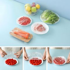 Set 100 Màng Bọc Thực Phẩm PE Co Giãn - Thiết Kế Thông Minh, Linh Hoạt Đựng Hộp, Đĩa, Bát, Tiết Kiệm Chi Phí Cho Nhà Bếp