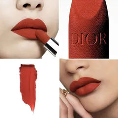 Son Thỏi Dior Velvet Đỏ Cam 777 Fahrenheit - Chất Son Mịn Mượt, Bám Màu Lâu, Hàng Chính Hãng Christian Dior