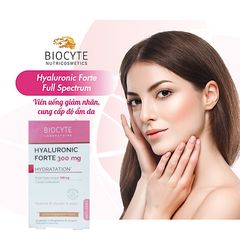 Viên uống cấp nước Biocyte Hyaluronic Forte Full Spectrum - Dưỡng ẩm và chống lão hóa hiệu quả từ Pháp - 30 viên cho làn da căng mướt