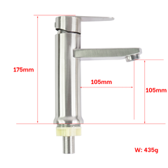 Vòi rửa mặt lavabo lạnh Inox 304 Hobby Home Decor LBL5 - Thiết kế hiện đại, chống rỉ sét, dễ dàng vệ sinh cho mọi không gian nội thất