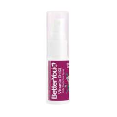 Xịt Vitamin D + K2 cho trẻ em BetterYou - Hỗ trợ miễn dịch và phát triển xương, hương vị kẹo cao su và việt quất tự nhiên, 15ml