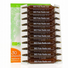 Bio Foie Radis Noir - Nước Thảo Mộc Hữu Cơ Hỗ Trợ Bổ Gan, Giải Độc Từ Củ Cải Đen, Hộp 30 Ống Hữu Hiệu cho Sức Khỏe