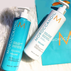 Cặp gội xả Moroccanoil Volume 500ml - Tăng cường độ bồng bềnh và phục hồi tóc mỏng, xẹp - Dầu argan tự nhiên, không sulfate, paraben
