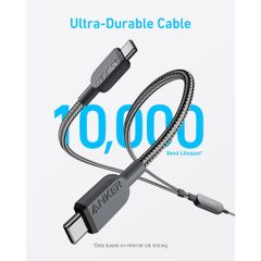 Cáp Sạc Nhanh 2in1 Anker A8895 USB C to USB C 140W - Dài 1.2m, Chống Rối, Sạc Đa Thiết Bị, Phù Hợp Cho Chuyến Đi Xa