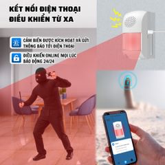 Chuông Báo Động Chống Trộm Cảm Biến Hồng Ngoại CTFAST CS62W - Kết Nối WiFi, Âm Thanh 130dB, Điều Khiển Từ Xa qua Ứng Dụng