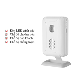Chuông Báo Khách Chống Trộm CTFAST Cảm Biến Chuyển Động - Âm Thanh 110dB, Phạm Vi 2-8m, Đầu Phát Điều Chỉnh 360°