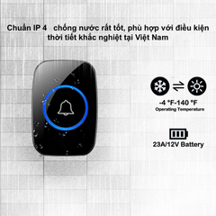 Chuông Cửa Không Dây Thông Minh CTFAST CT01 - Thiết Kế Hiện Đại, Chống Nước, Khoảng Cách 300m, 38 Nhạc Chuông Tùy Chọn