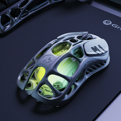Chuột Gaming Không Dây Gravastar Mercury M1 Pro - LED RGB, Thiết Kế Công Thái Học, Độ Chính Xác Cao, Tương Thích Bluetooth, Phiên Bản Batte Worn Gray