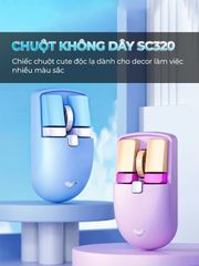 Chuột không dây Bluetooth Sidotech Aula SC320 - Pin sạc, cảm biến cao 4800 DPI, nhẹ nhàng, chống mỏi tay, nhiều màu sắc hấp dẫn