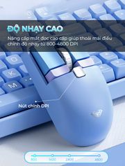 Chuột không dây Bluetooth Sidotech Aula SC320 - Pin sạc, cảm biến cao 4800 DPI, nhẹ nhàng, chống mỏi tay, nhiều màu sắc hấp dẫn