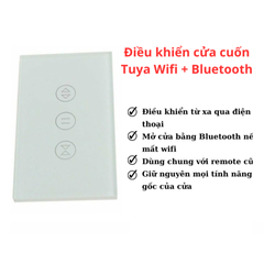 Công Tắc Cửa Cuốn Thông Minh WiFi + Bluetooth Tuya SmartLife - Điều Khiển Từ Xa, Tương Thích 99% Cửa Cuốn Tại Việt Nam