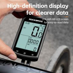 Đồng hồ không dây đo tốc độ xe đạp Rockbros M1 - Thiết bị GPS thông minh, chống nước IPX6, theo dõi nhịp tim và hiệu suất tập luyện chính xác.