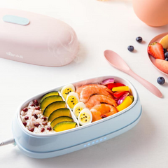 Hộp cơm cắm điện Bear DFH-P07A1 2 ngăn - Hâm nóng nhanh, thiết kế tiện dụng cho dân văn phòng, dung tích 0.7 lít.