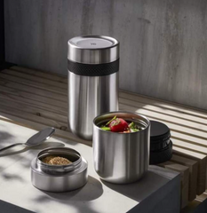 Hộp cơm giữ nhiệt 2 ngăn WMF MY2GO kèm thìa đũa & hộp đựng - Giữ nóng lạnh tối ưu, thiết kế nhỏ gọn cho văn phòng và dã ngoại