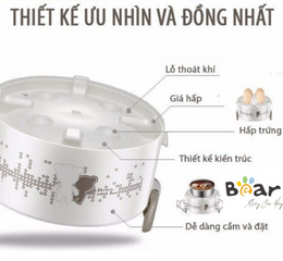Hộp Cơm Giữ Nhiệt Cắm Điện 3 Tầng Bear DFH-S2358 2L - Tiện Ích Nấu Nướng, Hâm Nóng 3 Món, Khay Inox 304 Dễ Dùng