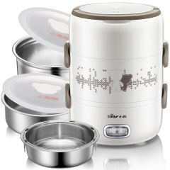 Hộp Cơm Giữ Nhiệt Cắm Điện 3 Tầng Bear DFH-S2358 2L - Tiện Ích Nấu Nướng, Hâm Nóng 3 Món, Khay Inox 304 Dễ Dùng