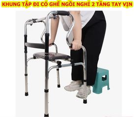 Khung Tập Đi Z002 Đa Năng Có Ghế Ngồi Tháo Rời, Gấp Gọn - Thiết Bị Hỗ Trợ Đi Lại An Toàn Cho Người Cao Tuổi