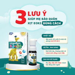Tinh khiết LineaBon K2+D3 Xịt 10ml - Vitamin D3 và K2 cho Bé - Hỗ trợ Phát Triển Chiều Cao và Xương Khỏe Mạnh
